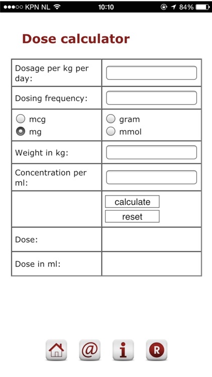Pediatric dosage calculator