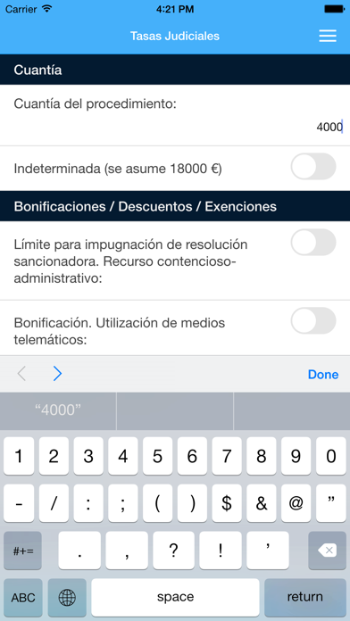 How to cancel & delete Calculo de tasas judiciales from iphone & ipad 1