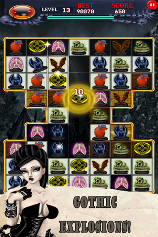 Goth Garden - A Gothic Jewels Puzzle Game No Candy For You screenshot 4
