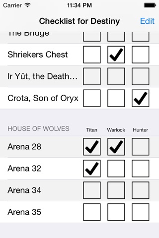 Checkliste für Destiny screenshot 2