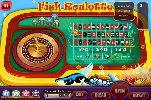 Big Splashy Gold Hungry Fish in Wonderland Jackpot Casino Roulette Free screenshot 4