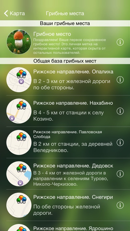 iГрибник - гид по русским лесам и справочник грибника