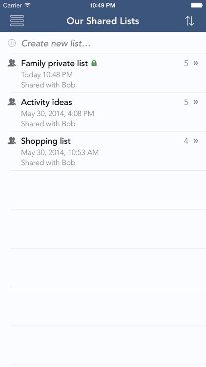 Our Shared Lists – Private, Secure Shared Lists