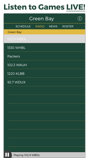 Green Bay Football Radio & Live Scores(圖1)-速報App