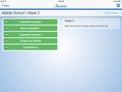 Achieve PE Curriculum screenshot 2