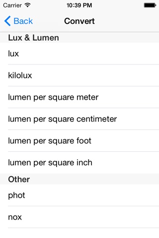 Illuminance converter screenshot 2