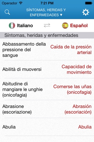 Diccionario médico para viajeros español-italiano screenshot 2