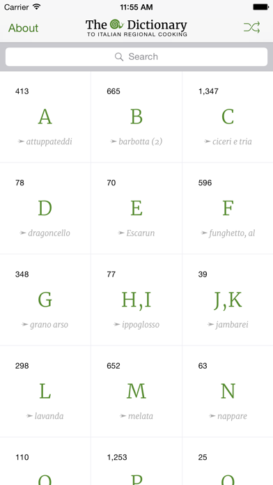 Italian Regional Cooking Dictionary Screenshot 1