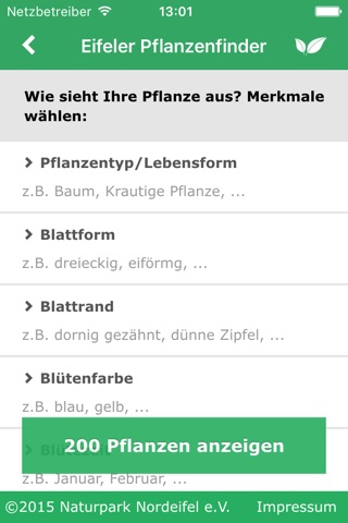 Eifeler Pflanzenfinder screenshot 2