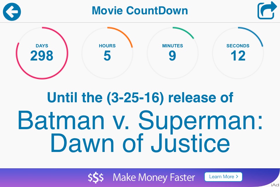 Movie Countdown screenshot 2