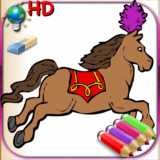 Coloring Book for Girls for iPhone and iPod with colored pencils - 50 drawings to color with princesses, fairies, horses and more - HD iOS App