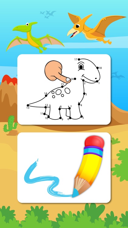 Dinosaurs Connect the Dots and Coloring Book Free