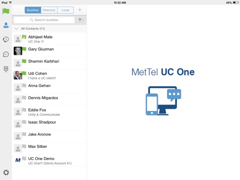 MetTel UC One for iPad screenshot 2