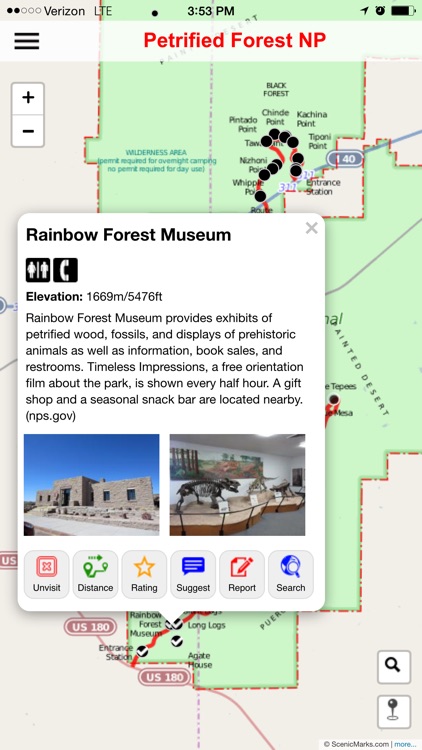 Petrified Forest National Park POI Map