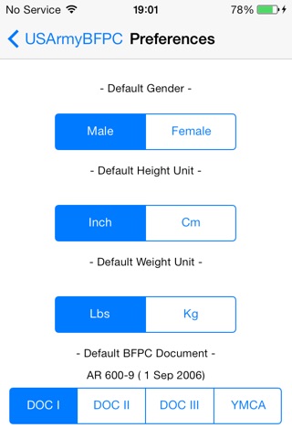 Army Body Fat Percentage Calculator for iPhone screenshot 3