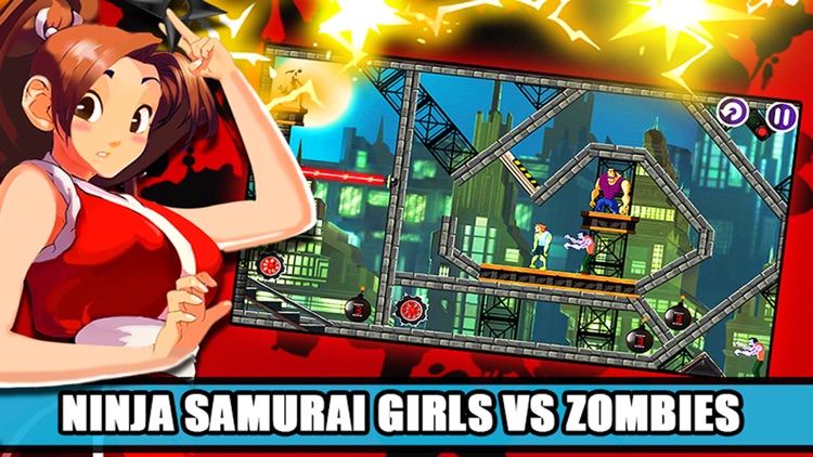 Ninja Samurai Girls Vs Zombies (a puzzle action level game)