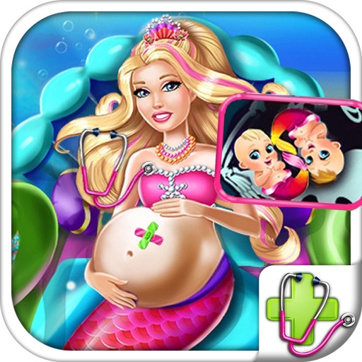 Pregnant Princess Mermaid Emergency Icon