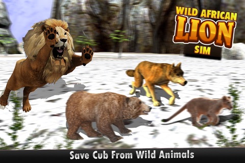 Wild African Lion Sim 3D - Real Safari King Hunting Deer on Snow Mountains in Winter screenshot 2