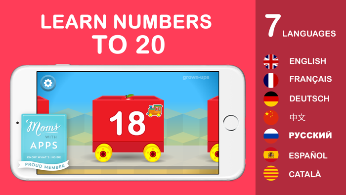 Number Train Early Learning School Edition - Kindergarten maths games for Grade 1, KS1, writing, addition, 123, count