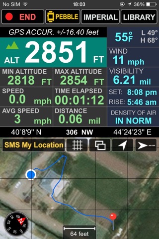 Altimeter -PRO With Pebble Edition  (Compass Weather Speedometer & Location Tracking) screenshot 2