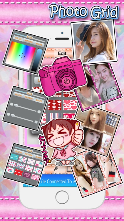 Cute Frame photo editor : plus sticker, filters, effects, grid, border stitch screenshot-4