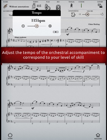 Play Rieding – Concerto pour violon n°2 en si mineur (partition interactive) screenshot 4