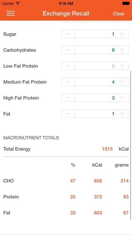 Dietitian's Calculator