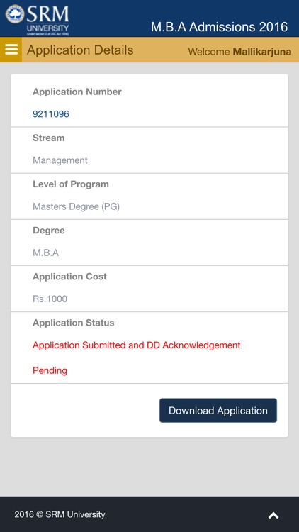 SRM MBA. 2016 Application screenshot-4