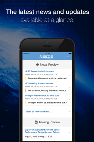 XSEDE User Portal Mobile screenshot 2