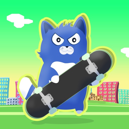 Little Kitty on a skateboard , the cat skate simulator - GOLD icon