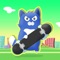 Little Kitty on a skateboard , the cat skate simulator - GOLD