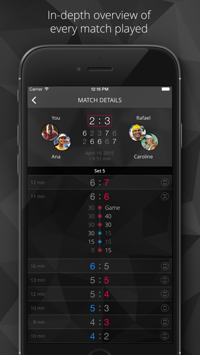 Tennis Watch - Tennis score tracker and statistics for Apple Watch and iPhone Screenshot 3