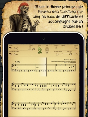 Pirates des Caraïbes (partition musicale interactive) screenshot 2