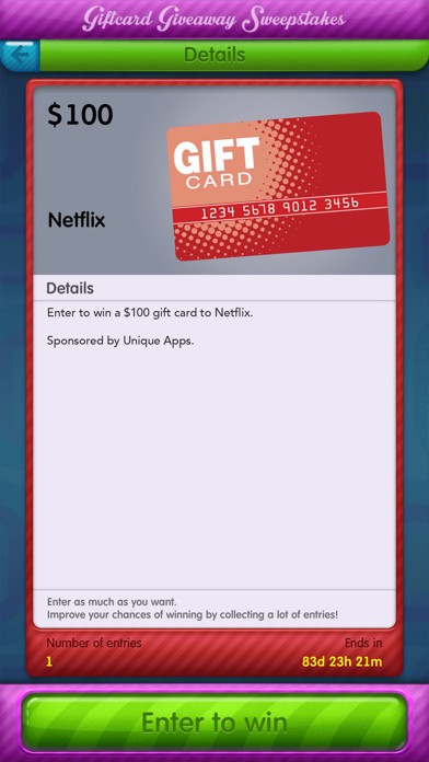 How to cancel & delete Giftcard Giveaway Sweepstakes from iphone & ipad 3