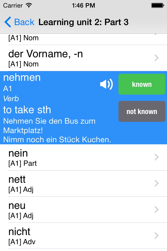 Goethe A1 Vocabulary screenshot 3