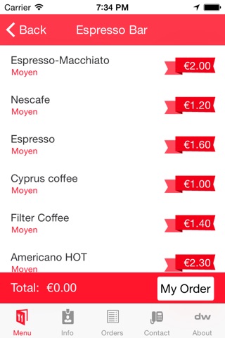 Café App screenshot 2