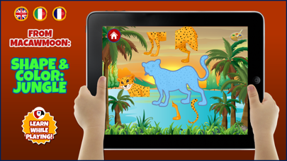 How to cancel & delete Preschool animals Jungle Shape and color puzzles for toddlers and kids - Learning educational games to teach alphabet and letters songs, macthing and memory - Macaw Moon from iphone & ipad 2