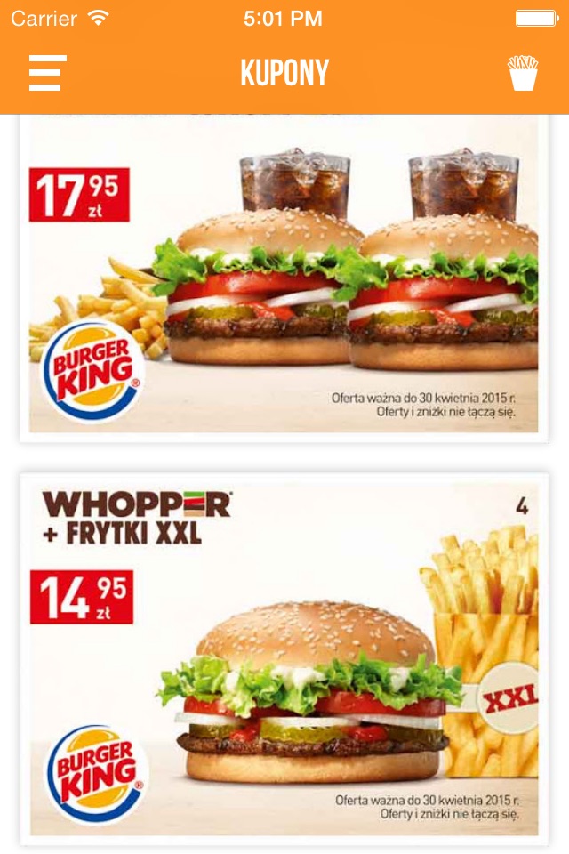 Kupony rabatowe, promocje - Frytkę? do McDonalds, KFC, Burger King, UBER, North Fish, Subway, Dominos Pizza i innych screenshot 2