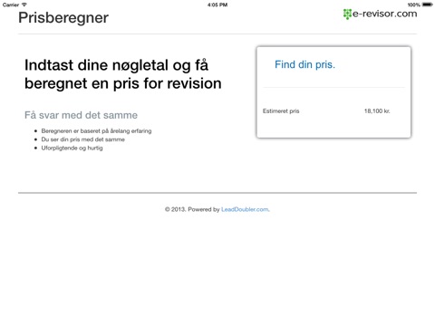 e-revisor Prisberegner screenshot 3