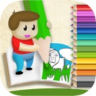 Book to paint and color the children: educational game coloring drawings with magic marker