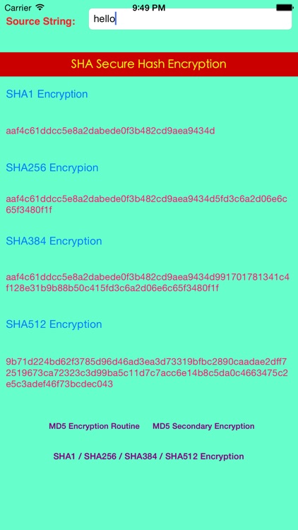 Encryption MD5/SHA
