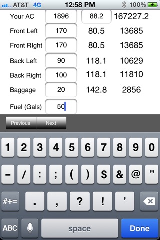 PA-28RT201/201T Arrow IV/Turbo Arrow IV Weight and Balance Calculator screenshot 3