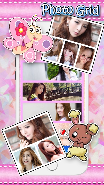 Cute Frame photo editor : plus sticker, filters, effects, grid, border stitch