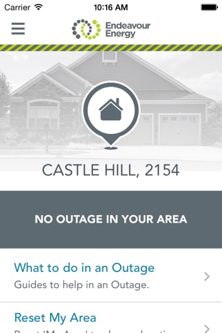 Endeavour Energy outage app screenshot 3