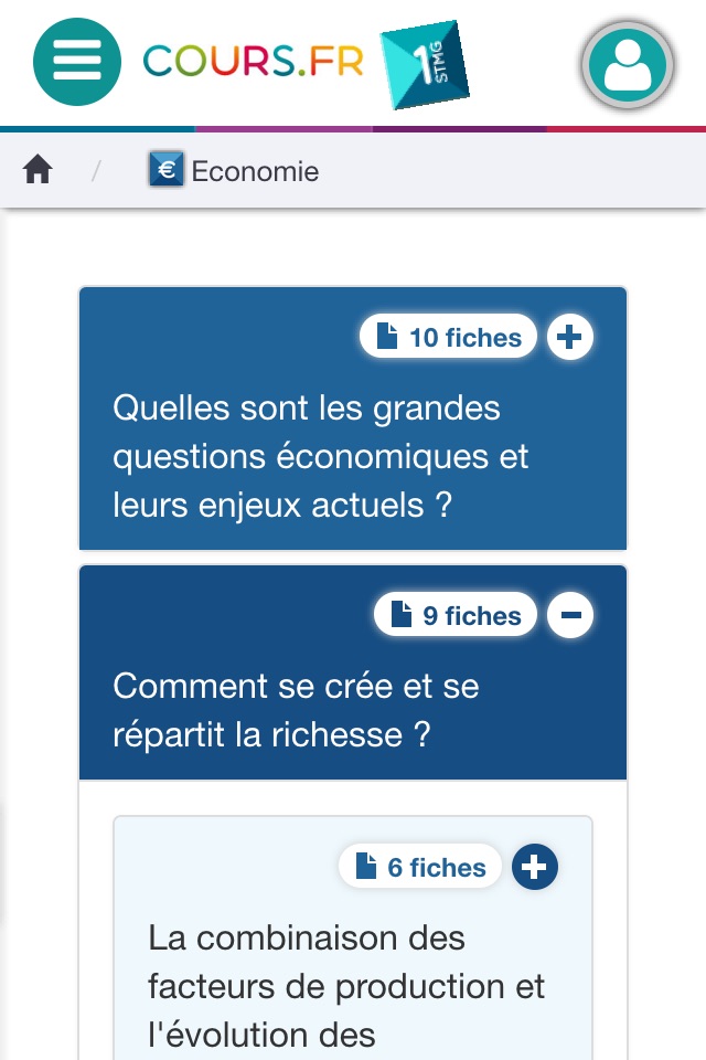 Cours.fr 1STMG screenshot 2