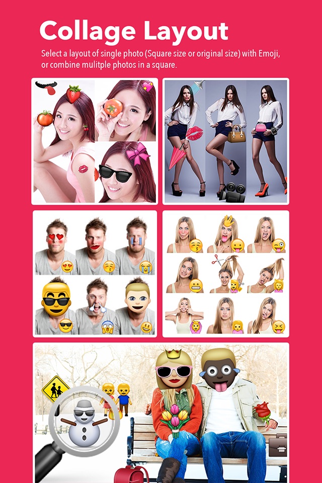 Emoji Selfie - 1000+ Emoticons & Face Makeup + Collage Maker screenshot 2