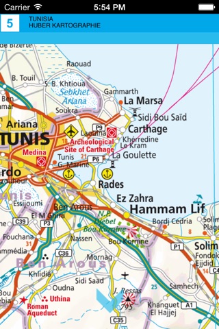 Tunisia. Road and tourist map screenshot 2