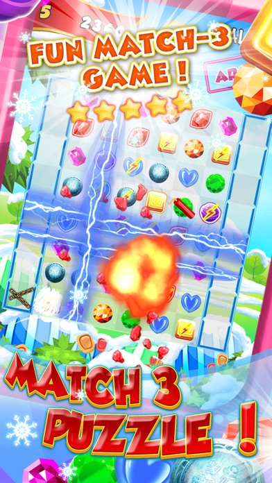 FROZEN ICE MATCH-3 - FUN CANDY QUEEN CINDERELLA PUZZLE SA-GA FOR FREE-FALL C.RUSH 1.2 IOS