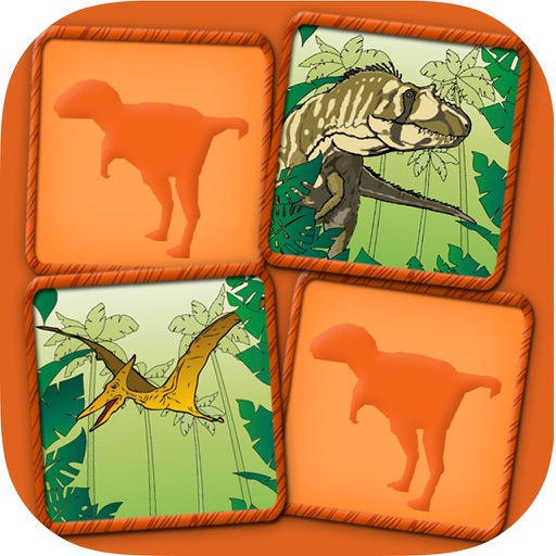 Dinosaurs - couples game: funny memory exercises for children Icon