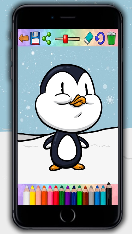 Paint magic penguins – coloring penguins and paint